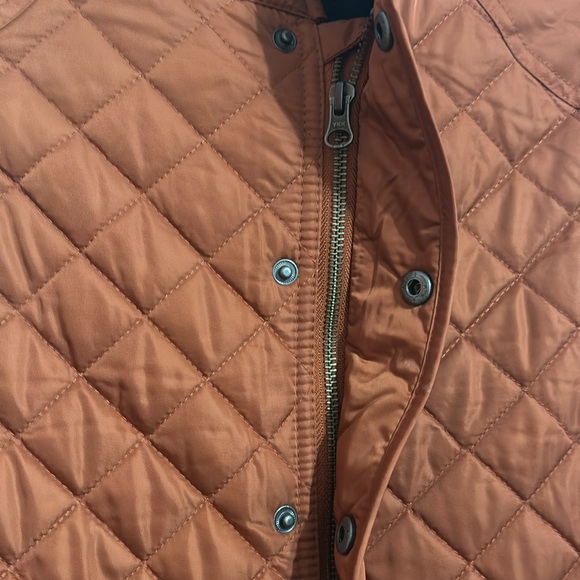 Boys puffer vest fleece lined. Zip and snaps. Size 10/12 burnt orange color. - Picture 2 of 5